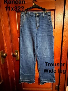 KanCan Wide Leg Jeans in Medium Blue Denim